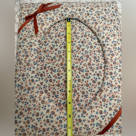 Vintage Fabric Padded Picture Frame 1980s Retro Floral Handmade Cottagecore Lace - Picture 12 of 12